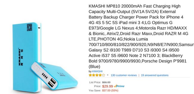 Fotografía - [Trato Alerta] KMASHI 20000mAh Dual USB Paquete de batería externa solamente $ 20 en Amazon Siguiendo Cupón ($ 10 de descuento)